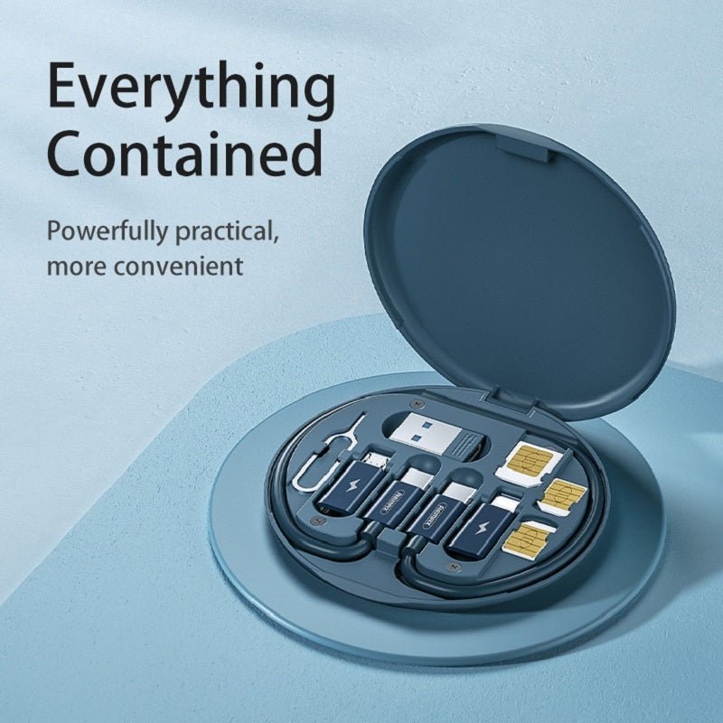 Multi-Port Fast Charger Cable with Storage – 60W Power in Your Pocket