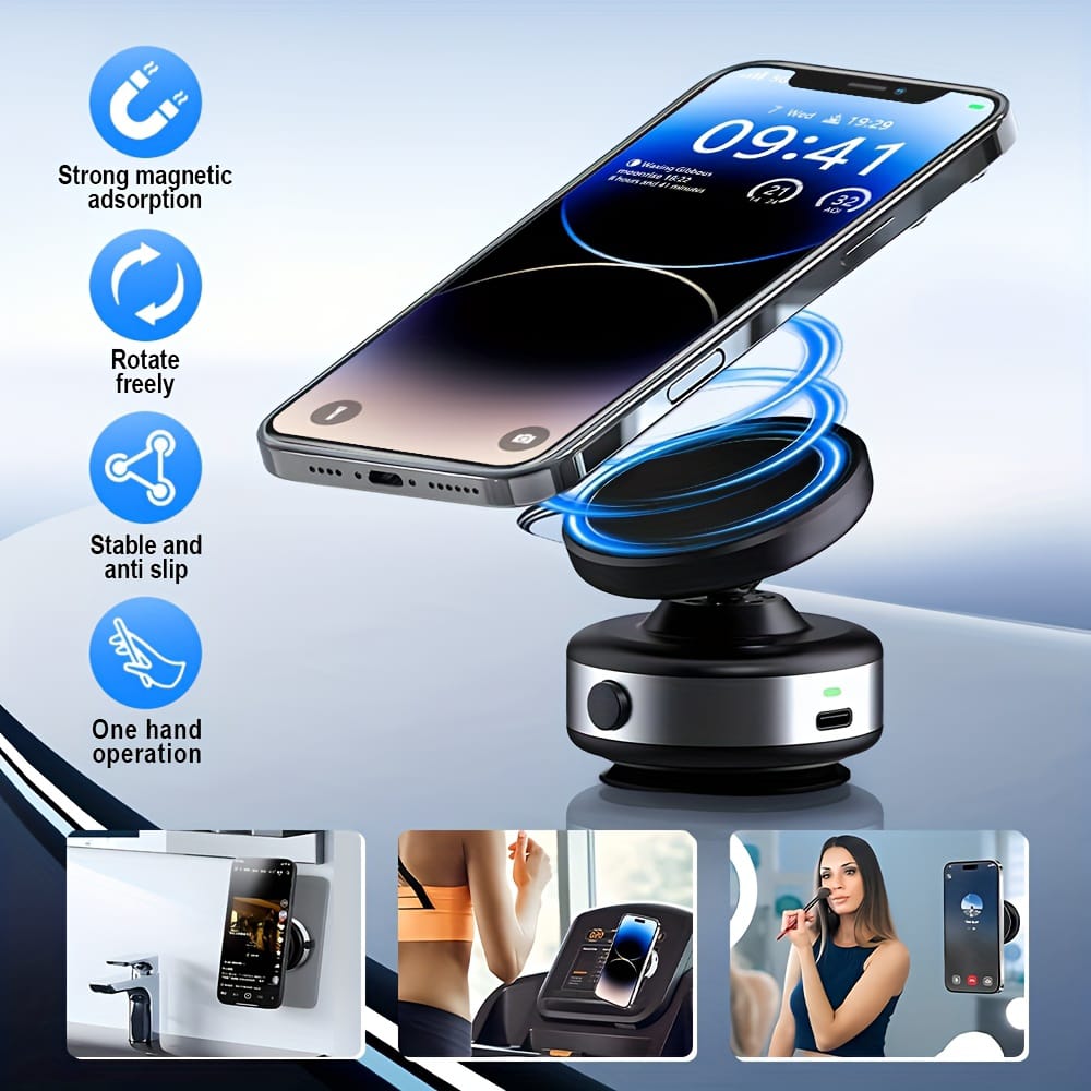 Foldable Vacuum Magnetic Car Phone Holder